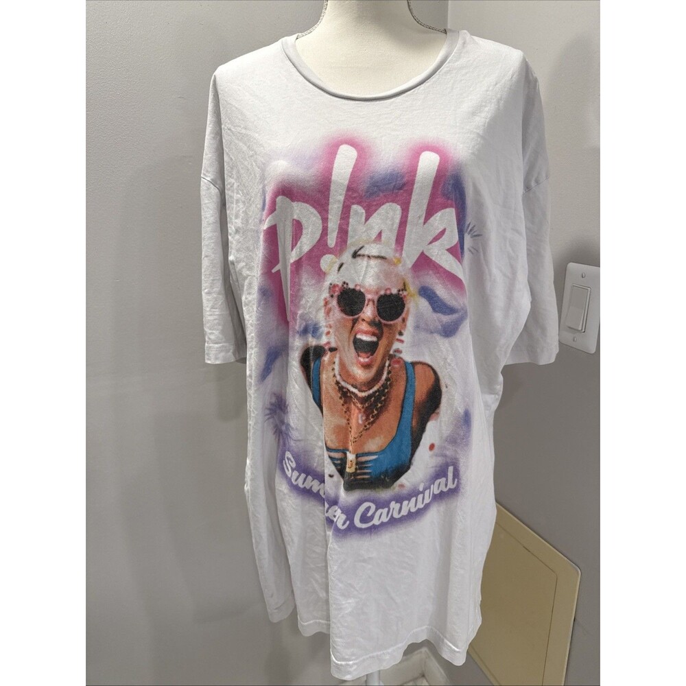 P!NK PINK Alecia Moore XXL T-Shirt 2023 Summer Carnival Official White
